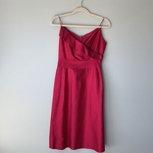 Aria shantung silk dress in stunning cranberry.  Beautiful and feminine